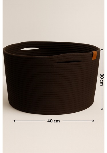 Camatschua Dekoratif Hasır 40 30 Cm Halat Sepet Çok Amaçlı Saklama & Düzenleme Sepeti Kahverengi