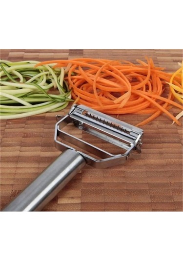 Metal Sebze Meyve Soyacak Doğrayıcı Jülyen Bıçağı Metalik