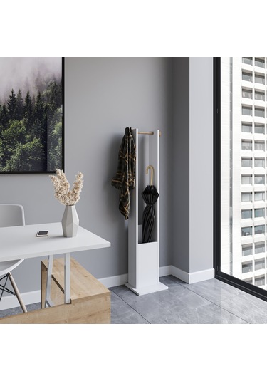 Lagomood Joline Şemsiyelik Askılık Meşe Beyaz Beyaz - Meşe