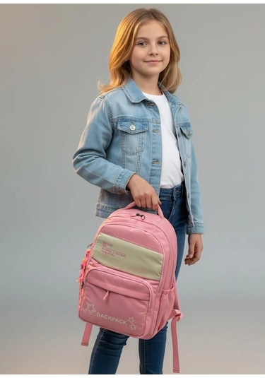 Backpack Çok Bölmeli Okul & Günlük Sırt Çantası Pembe