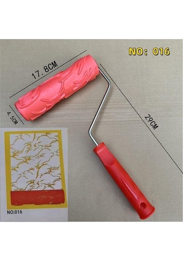 Novahub Ahşap Tahıl Boya Rulosu - Dıy Sanat Boyama Aracı - 5 Adet - Kırmızı - Duvar, Mobilya Dekorasyonu