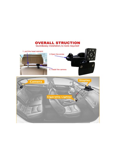 Vkemall Katlanır Bebek Araba Monitörü Bebek Hazinesi Arka Görüş Kamerası