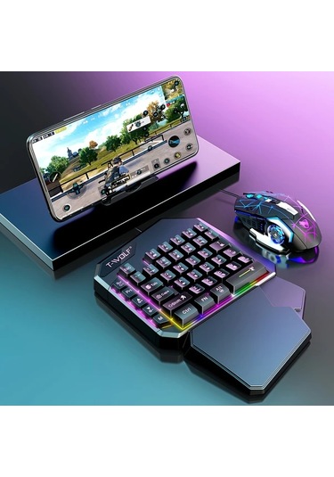 Techbloom Ergonomic Oyuncu Seti Black 35 Tus Uzun Süreli Oyun İçin Yorulmayan Rgb Programlanabilir Tek Elle Klavye Ve Fare Seti Diğer