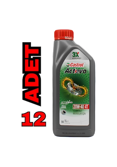 Castrol Actevo 20W-40 4T Motor Yağı 12 x 1 L