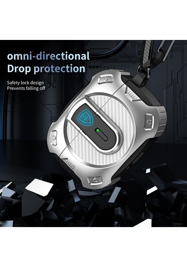 Airpods Uyumlu Pro Lock Darbeye Dayanıklı Bluetooth Kulaklık Koruyucu Kılıf İçin Siyah - Mor