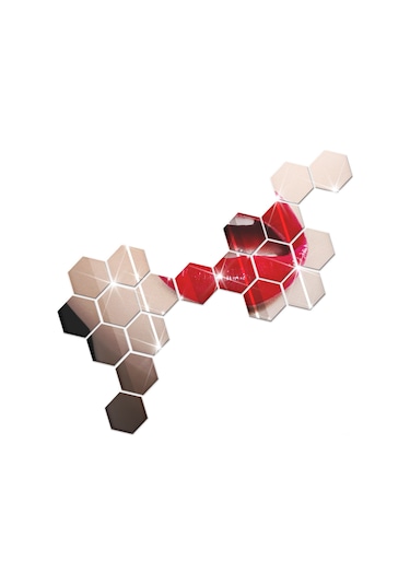 Vkemall Küçük Altıgen Gümüş Akrilik Ayna Sticker - Ev Dekorasyonu Dıy Fonksiyonel Sanat Duvar Dekoru Gümüş