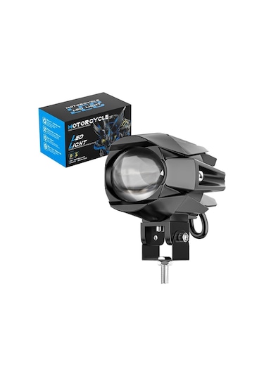 Motosiklet Led Lazer Sis Farı 2 Adet Delici Modifiye Beyaz Sarı Çift Renk 12-80 Volt