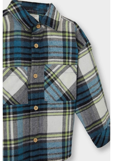 Defacto Erkek Bebek Ekose Desenli Flanel Uzun Kollu Gömlek G0765a525wner118 Ekru