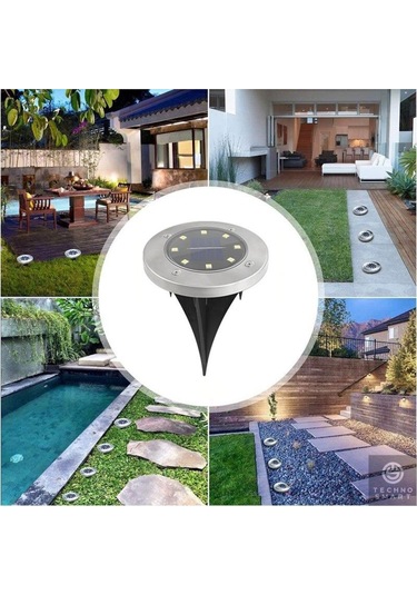 Technojet Solar Güneş Enerjili 8 Ledli Kazıklı Çim Zemin Bahçe Ay (546890323) Çok Renkli