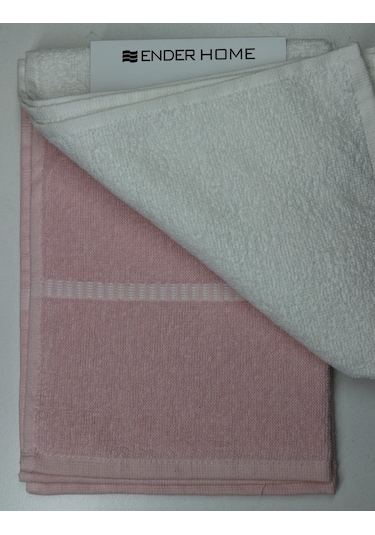 35x50 Kuş Nakış 2'li Hediyelik Havlu Seti El Yüz Mutfak Peçetesi Pembe - Beyaz