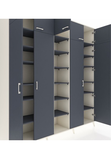 Hyperion Dolap 18 Raflı 9 Kapaklı 220x44x243 Aytaşı-antrasit/antrasit Antrasıt/antrasıt