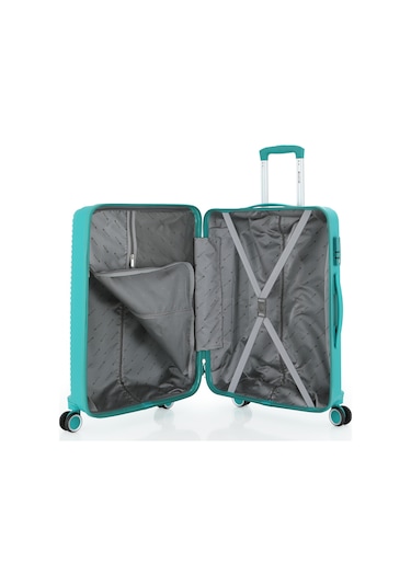 Mçs Polipropilen Valiz V374 55 Cm Kabin Boy Cam Göbeği Cam Göbeği