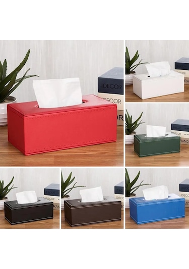 Mavi Orta Doku Tutucu Ev Islak Mendil Saklama Kutusu Masaüstü Tuvalet Kağıdı Saklama Kutusu Peçete Dispenseri Plastik Doku Kutusu