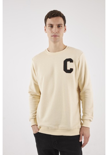 Boston Kırık Beyaz O-yaka Sweatshırt Kırık Beyaz