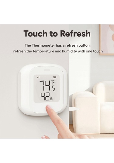 Mufunye Zigbee Akıllı Sıcaklık Ve Nem Sensörü - Alexa & Google Uyumlu, Lcd Ekranlı, Ev İçi İzleme, Zigbee Ağ Geçidi Gerektirir Pil Dahil Değil