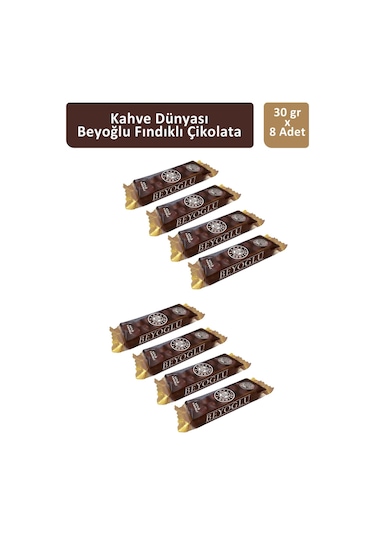 Kahve Dünyası Beyoğlu Sütlü Fındıklı Çikolata 8 x 30 G