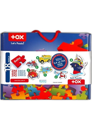 Tox Ulaşım Araçları 2+ Keçe Yapboz Puzzle T002