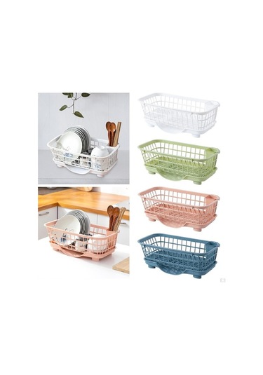 Pazly Moda Mavi Sepet Kase Kurutmalık, Bulaşıklık Rafı, Lavabo Üstü Tabaklık Mavi