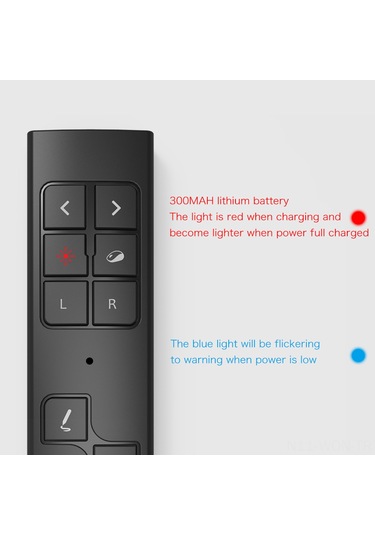 Neevoyu Kablosuz Ppt Kumanda, Usb Şarjlı, 200m Uzaklıkta Sayfa Değiştirme, Işık İşaretçi, Siyah Micro Usb Kablolu