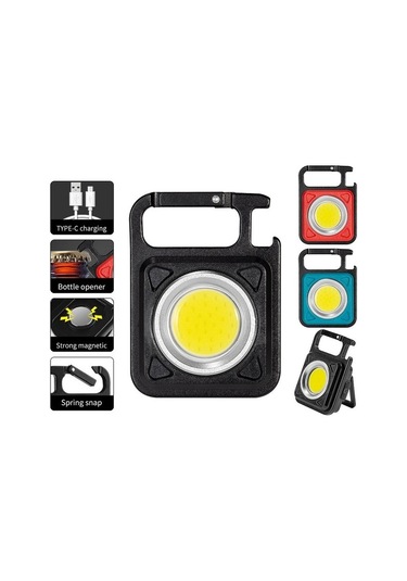 Ulzyvf Usb Tirbuşon Siyah Şarj Mini Led Kamp Işık Fonksiyonlu Feneri El Edilebilir Çok Cob Açık Qi Siyah