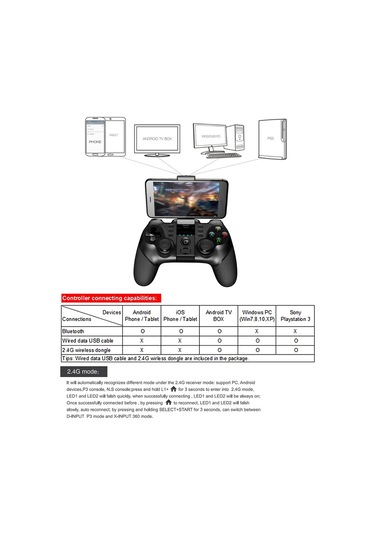 Ipega Gamepad Pg-9076 Bt 2.4g Kablosuz Oyun Konsolu Siyah