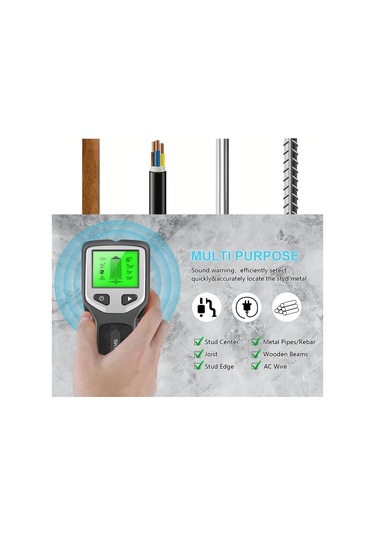 Honeybeeshop Hw430 Siyah 5 İn 1 Profesyonel Çivi Bulucu Duvar Tarayıcı El Tipi Dijital Dedektör Canlı Teller Kablo Pvc Metal Su Borusu