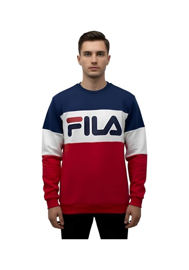 Mavi Fila Erkek Bisiklet Yaka Sweatshirt Straight 681255 Mavi
