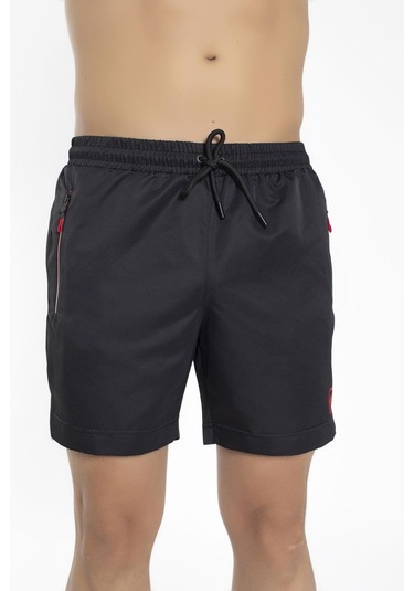 Erkek Maraton Yırtmaçlı Deniz Şortu Siyah