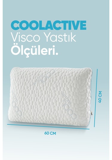 Akıllı Soğuk Cool Actıve Kumaş - Tombul Visko Yastık - Terleme Ve Isı Önleyici Ortopedik Yastık Beyaz