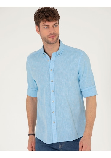 Pierre Cardin Erkek Aqua Gömlek Desenli 50265119-vr007 Aqua