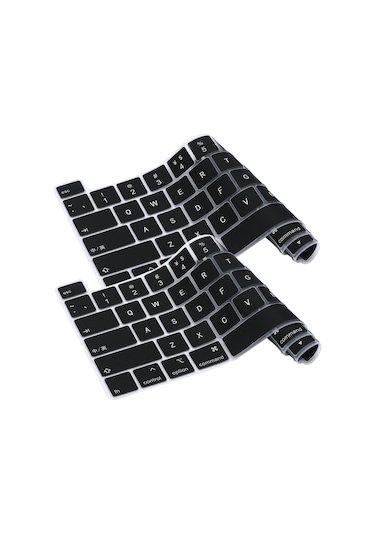 Arabulalaca MacBook Uyumlu Pro 2020 13'' A2338 M1 İşlemcili Türkçe Silikon Q Klavye Koruyucu Siyah