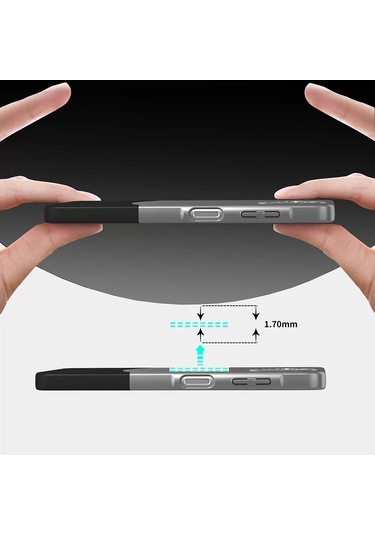 Samsung Galaxy Uyumlu A06 Kılıf Magsafe Şarj Kartlıklı Mıknatıslı Duble 1.7mm Kapak Kart Bölmeli Lacivert S