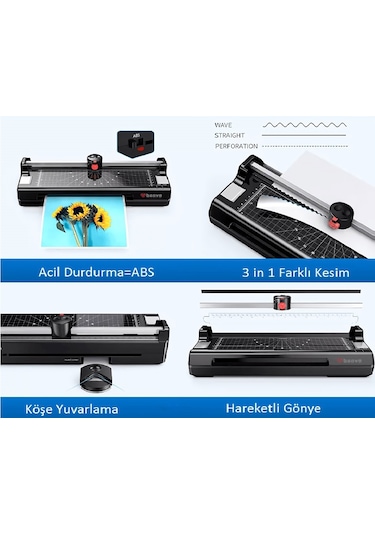 Baove OCW380 Laminasyon Makinesi - A3, A4, A5, A6 - Laminasyon Kaplama ve Kağıt Kesme Makinesi