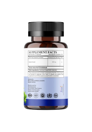 Gotu Kola, Brahmi Bacopa Monnieri, Katkısız 400 Mg,60 Kapsül