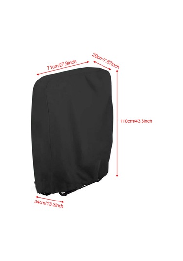 Suofeng Açık Hava Güneş Katlanır Sandalye Toz Örtüsü Çim Teras Mobilya Örtüsü 210 Oxford Kumaş Siyah