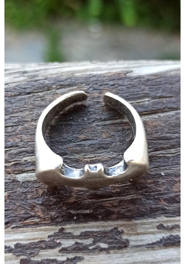 Antik Gümüş Kaplama Yarasa Adam Batman Şekilli El Yapımı Ayarlana - 549003366 Çok Renkli