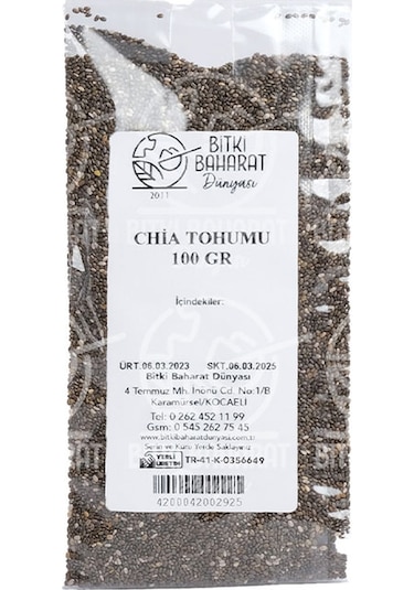 Bitki Baharat Dünyası Chia Tohumu 100 G