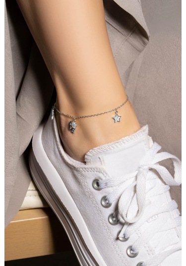 Yaz Aşkı 18 Ayar Beyaz Altın Kaplama 24 Cm Gümüş Hal Hal Beyaz