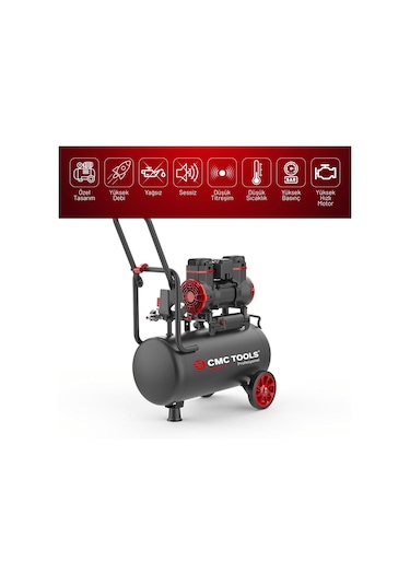 Cmc Cmc-0911 24 Litre Sessiz Yağsız Hava Kompresörü 2 Hp