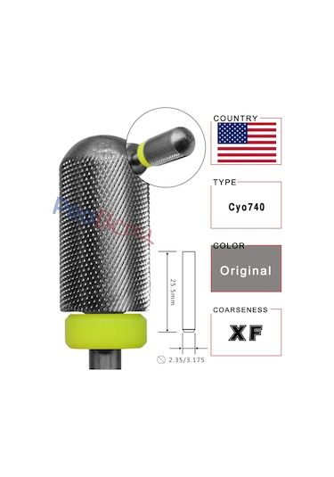 Rolinstar 6.6 Gümüş Büyük Namlu Yuvarlak Pürüzsüz Üst Tırnak Matkap Uçları Freze Kesici Manikür Pedikür Dosyalama Yellow Kahverengi