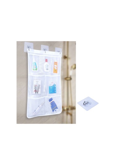 Cbtx 7 Izgaralar Örgü Duş Asılı Çanta Organizatör Polyester Banyo Asılı Cepler