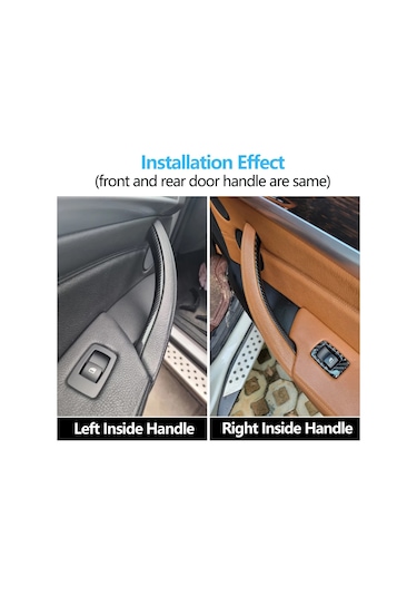 Karbon Fiber Sol Araba Ön Arka Sol Sağ İç Kapı İç Abs Çekme Kolu Kapak Trim