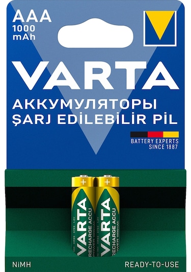 Varta 5703 1000 mAh AAA Ni-MH Şarj Edilebilir İnce Kalem Pil 2 x 4'lü + Pil Kutusu