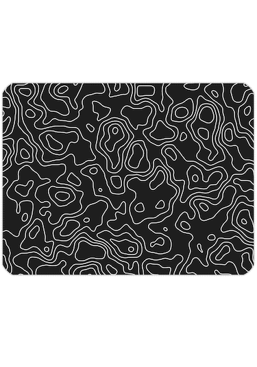 40x30cm Gaming Oyuncu Mousepad Black Topography Map Mp104030
