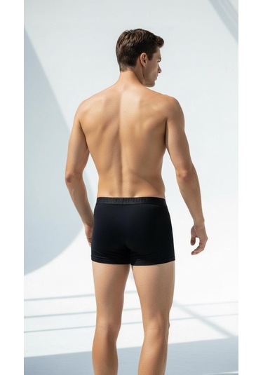 Erkek 6 Lı Boxer Seti Siyah Renk Esnek Bel Lastikli Modal Siyah