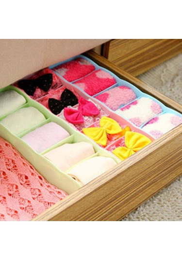 Ranyeek Yeşil 5 Bölmeli Pp Malzeme Çekmecelik Organizer - Giyim, Çorap, Kozmetik Depolama Kutusu Diğer