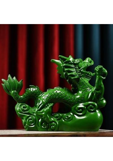 Kırmızı Ejderha Süs Çin Feng Shui Ejderha Heykeli Şanslı Ahşap Hayvanlar Heykelcik Ofis Ev Dekorasyon İçin 12cm