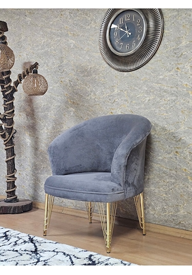 Tekli Teddy Gold Kaplama Telli Ayak Çay Seti Koltuk Tekli Berjer Çok Renkli