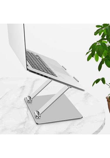 L301 Alüminyum Alaşımlı Katlanabilir Bilgisayar Sehpası Dizüstü Bilgisayar Sehpası Yükseltici Tutucu Dizüstü Sehpası Gri