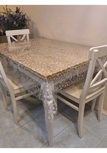 Şeffaf 0.018 Mm Pvc Muşamba - Desenli Silinebilir Şeffaf Masa Örtüsü 16ns32 Şeffaf